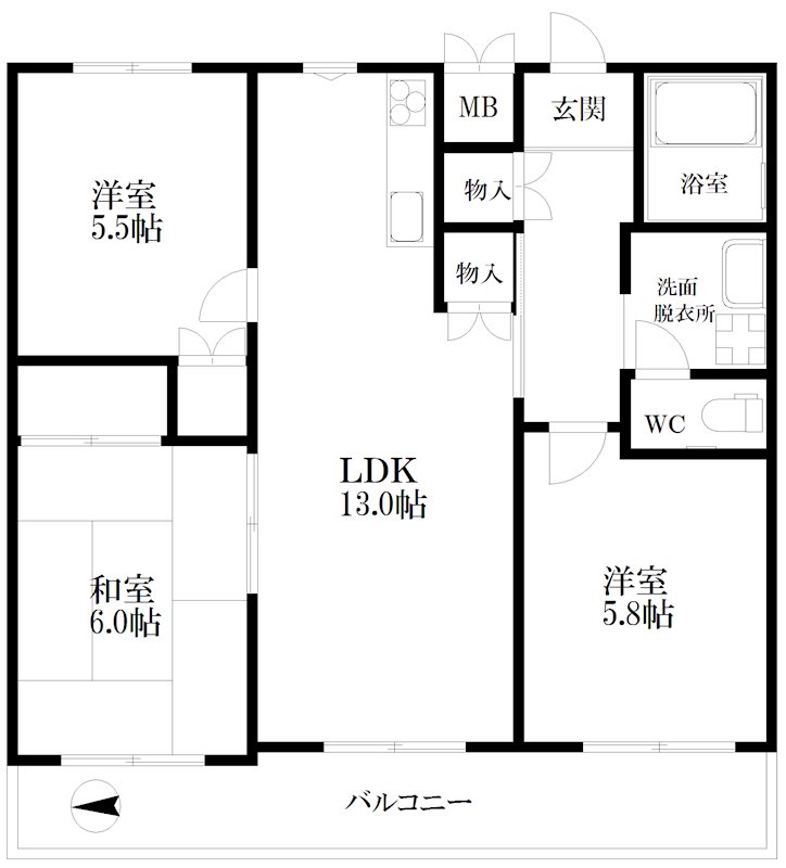 ハイツ粟新上住吉 間取り
