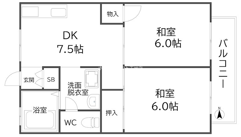 セジュール粉浜 間取り