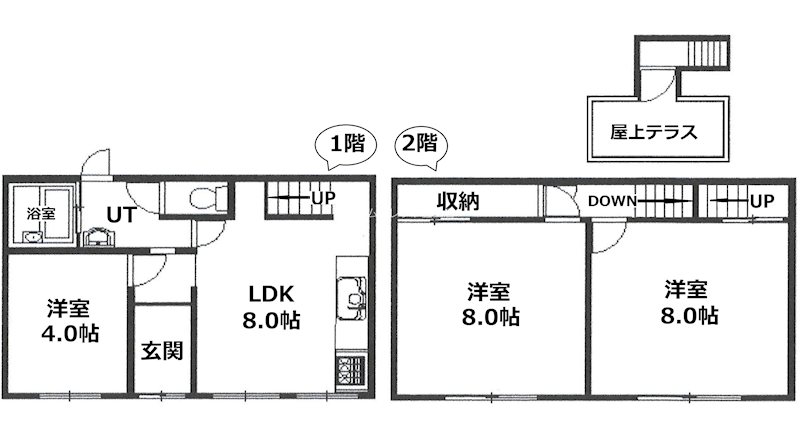御崎1丁目テラスハウス 間取り