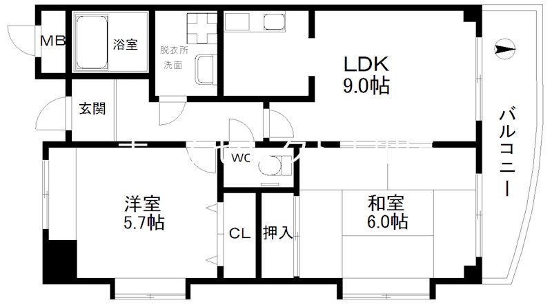 ラフィーネ住之江 間取り