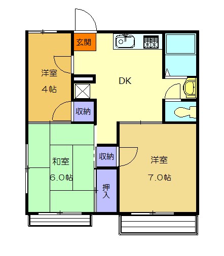 ハイツ稲荷越Ａ 202号室 間取り