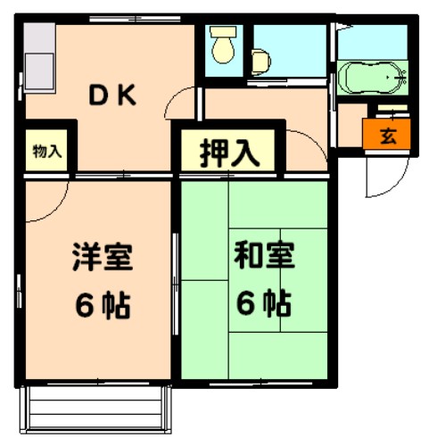 タケヤマハイツD 202号室 間取り