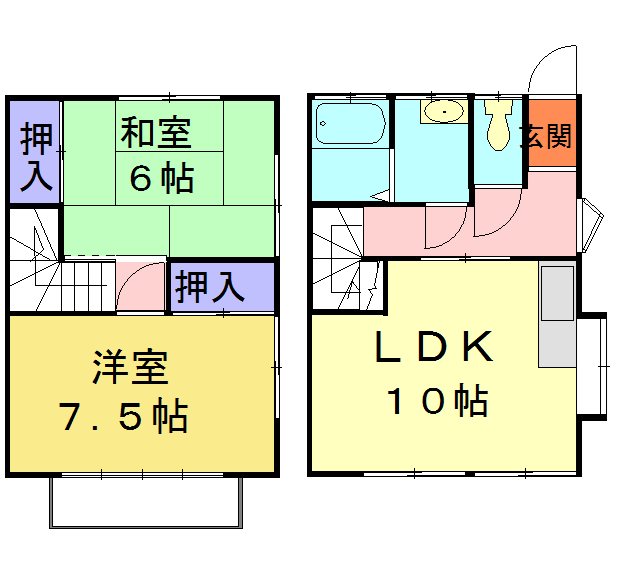 テラス河野Ⅱ Ｂ号室 間取り