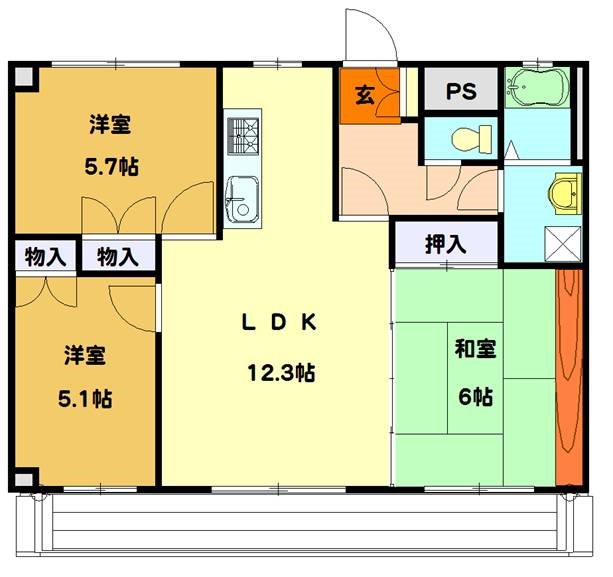 リバティー川口 101号室 間取り