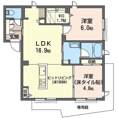 ルミエール大門 101号室 間取り
