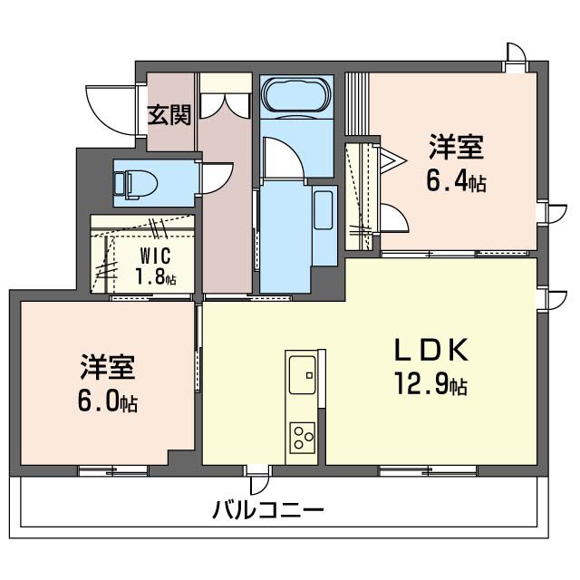 ベレオ　ヴィラ　リーブス東川口 303号室 間取り
