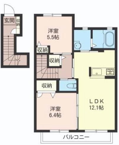 メゾンドリリー 202号室 間取り