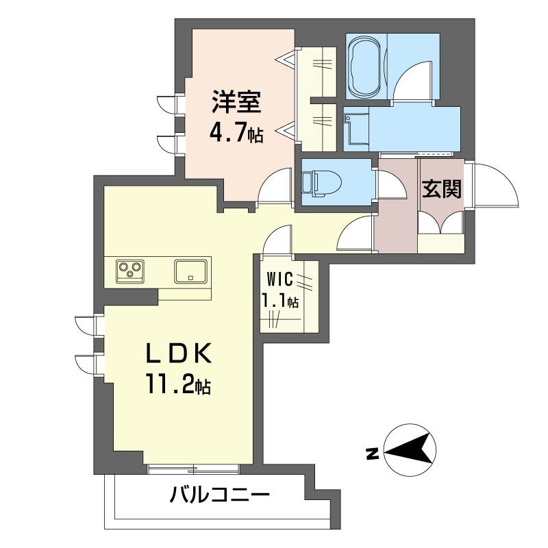 メゾンブライト 201号室 間取り