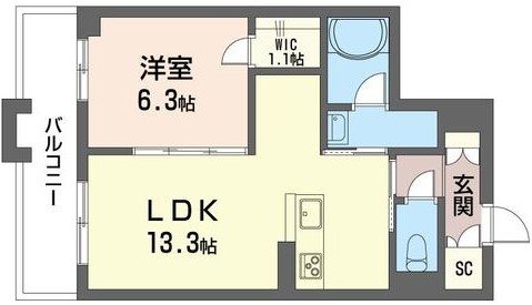 ラヴィベール 402号室 間取り