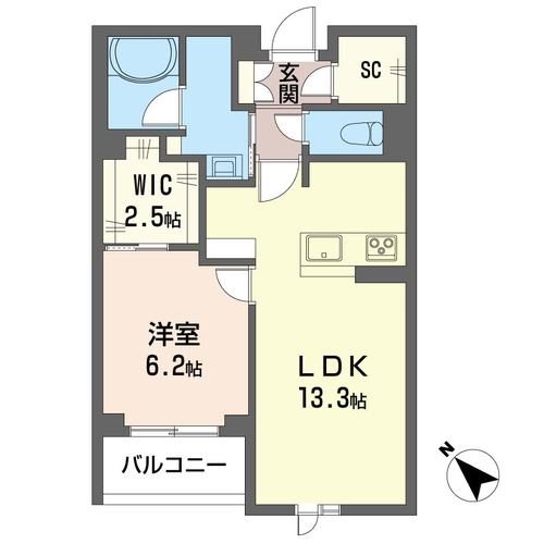 シャーメゾン55-1美園 303号室 間取り