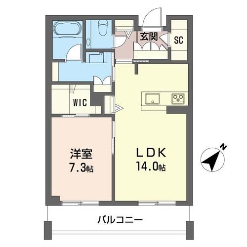 ウィズプラス浦和美園　ウエストC棟    302号室 間取り