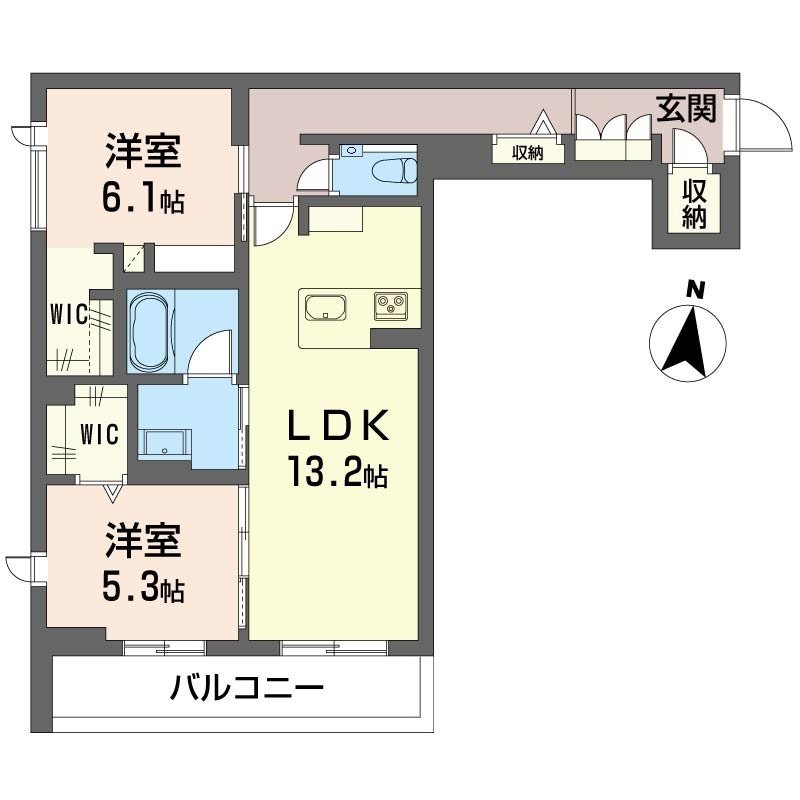 アリビオ 102号室 間取り