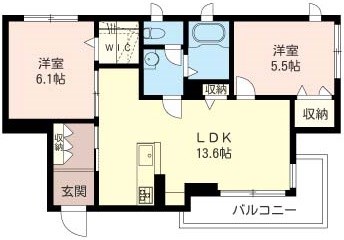 プルース 201号室 間取り