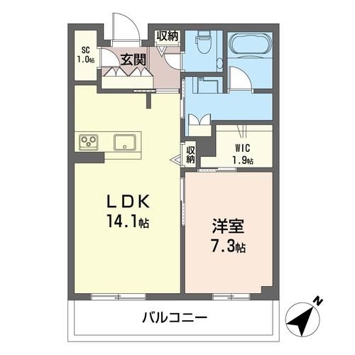 ウィズプラス浦和美園ウエストB棟  103号室 間取り