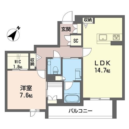 ウィズプラス浦和美園ウエストE棟   201号室 間取り