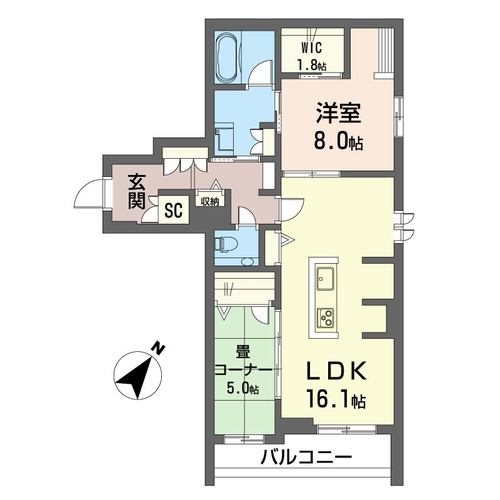 ウィズプラス浦和美園ウエストE棟   302号室 間取り