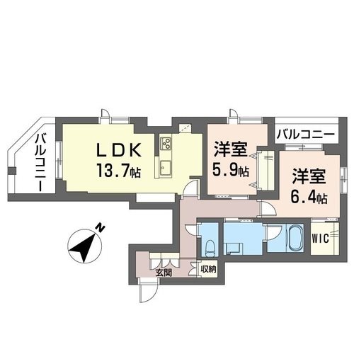 ウインドベル浦和美園 201号室 間取り