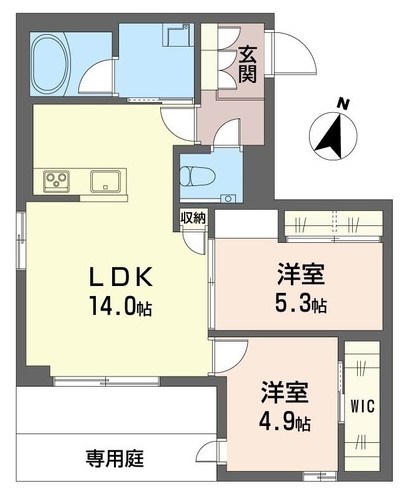 プロテア 102号室 間取り