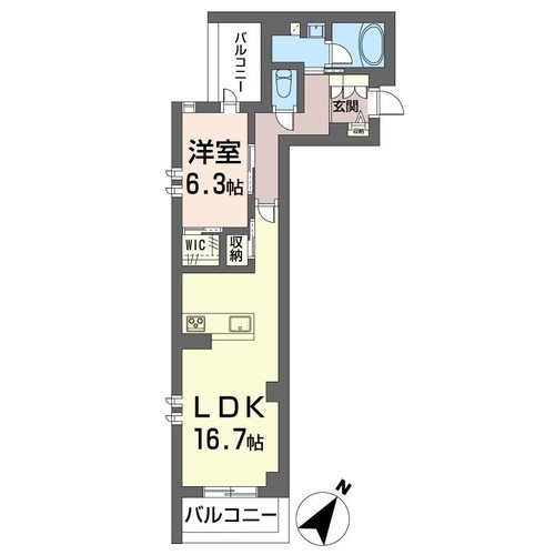 シモン ミソノ イースト 301号室 間取り