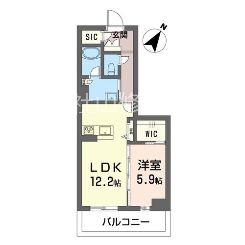 シモン イースト ミソノ 405号室 間取り