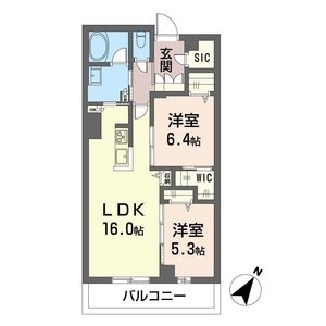 シモン ミソノ イースト 402号室 間取り