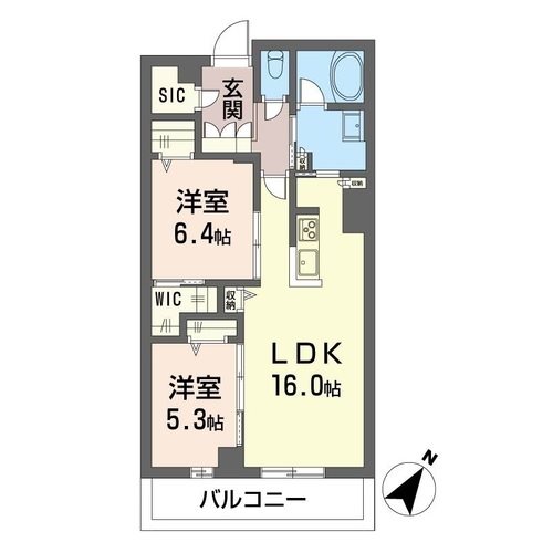 シモン ミソノ イースト 203号室 間取り