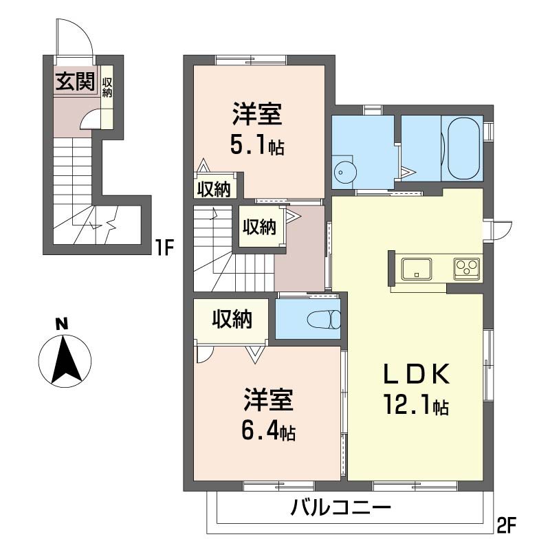メゾンドリリー 203号室 間取り