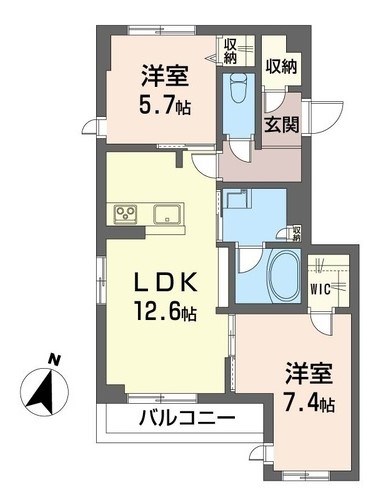 プロテア 202号室 間取り