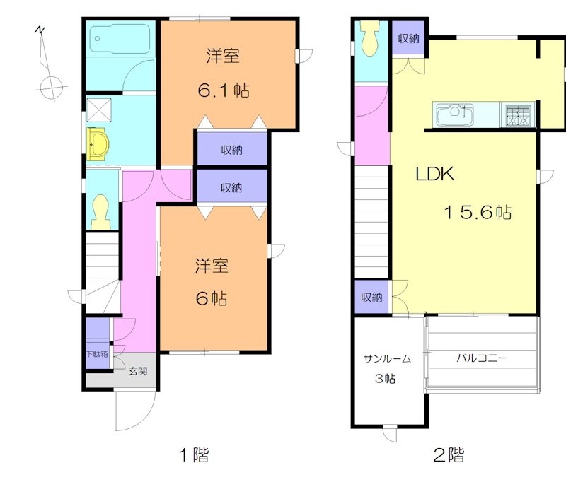 仮称　大谷口一戸建貸家 間取り