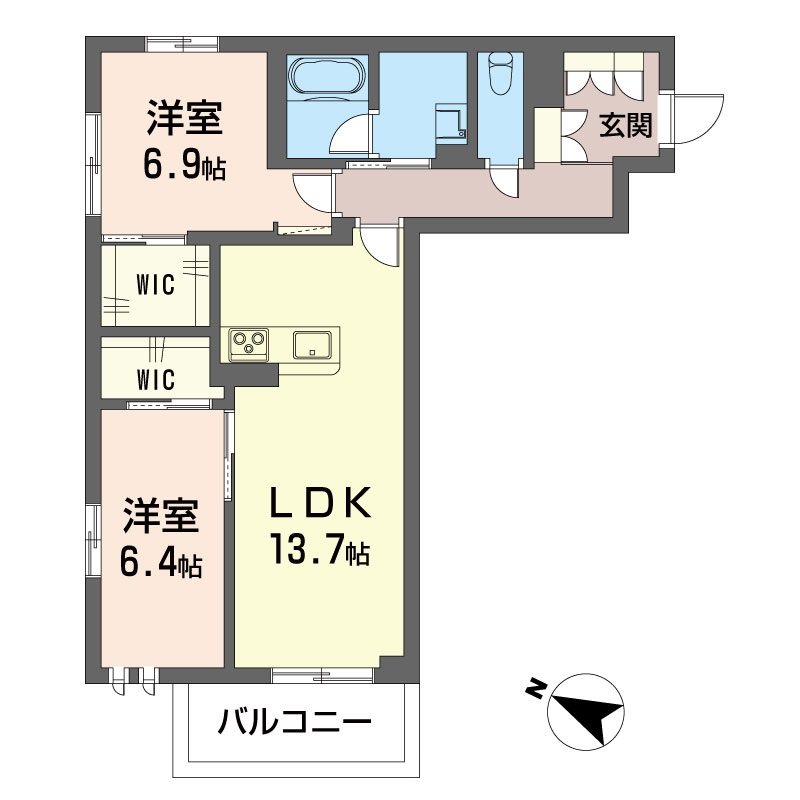 サン宮前 206号室 間取り
