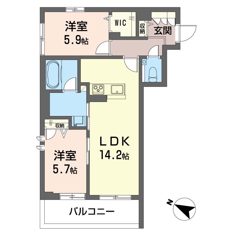 サン宮前 405号室 間取り
