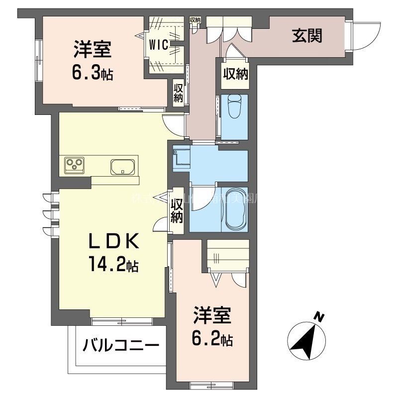 リヴァソーレ 202号室 間取り