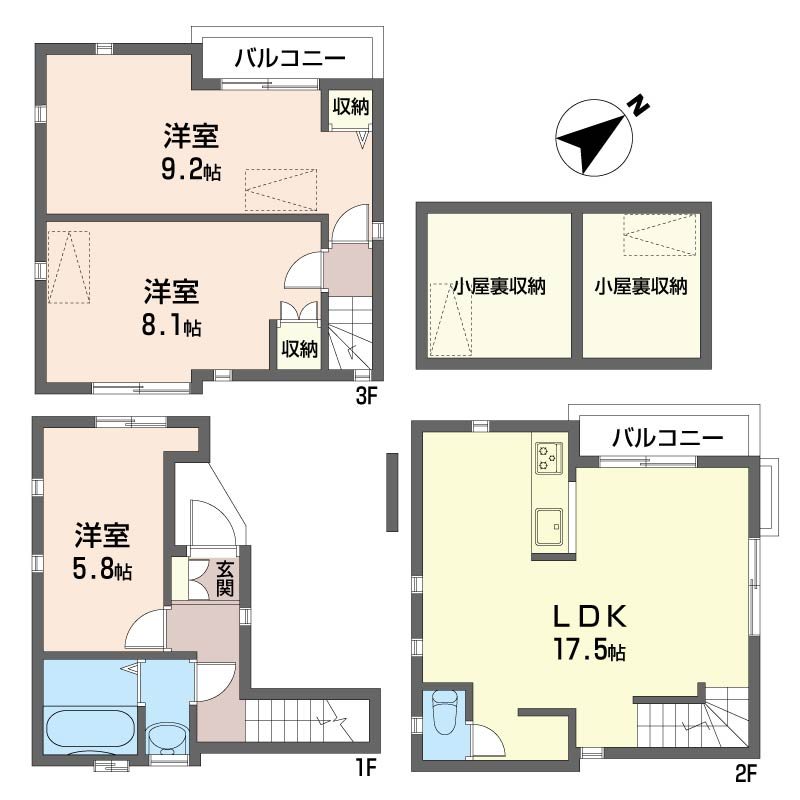 南区大谷場戸建て 間取り図