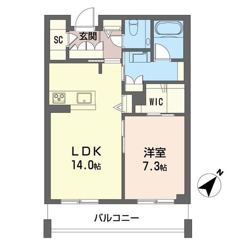 ウィズプラス浦和美園　ウエストC棟     303号室 間取り