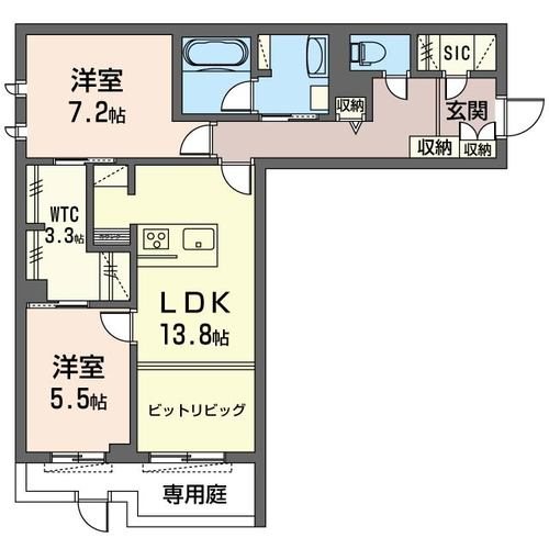クリヴィア 105号室 間取り