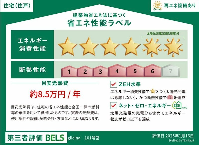グリシーナ 省エネ性能ラベル