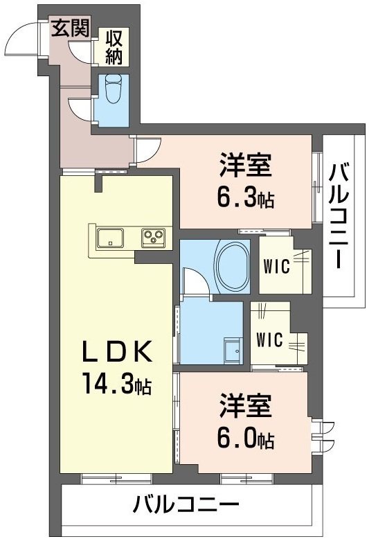 グリシーナ 103号室 間取り