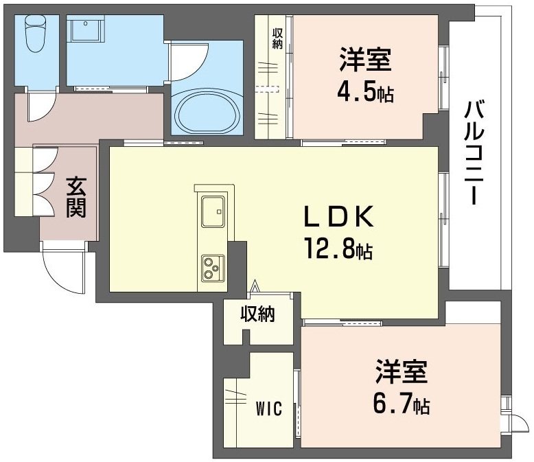 グリシーナ 104号室 間取り
