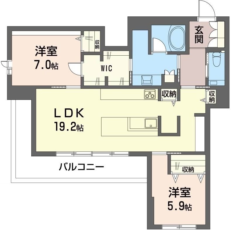 グリシーナ 201号室 間取り