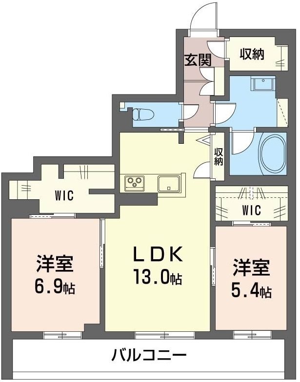 グリシーナ 202号室 間取り