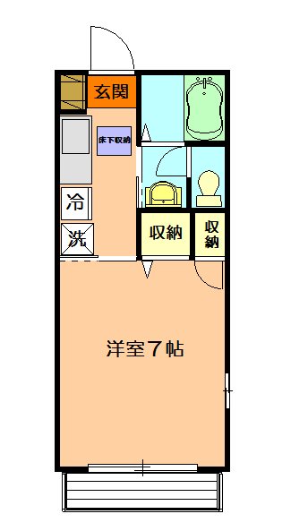 サファイアHOUSE【積水ハウス施工１Ｋシャーメゾン】  202号室 間取り