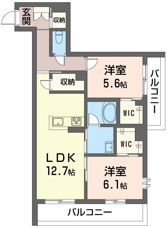 グリシーナ 203号室 間取り