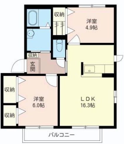 メゾン仲道ＫⅡ 201号室 間取り