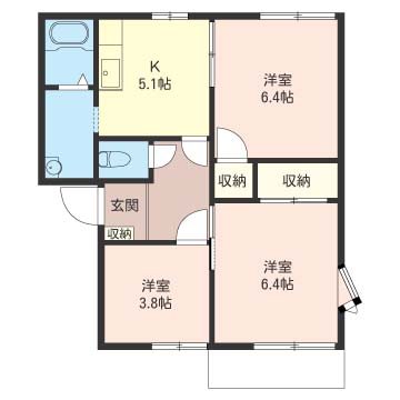 メゾン仲道H 101号室 間取り
