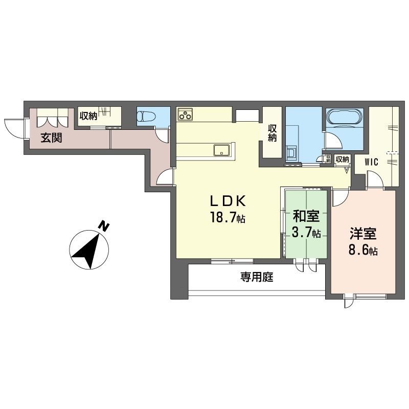 エルシエル 103号室 間取り