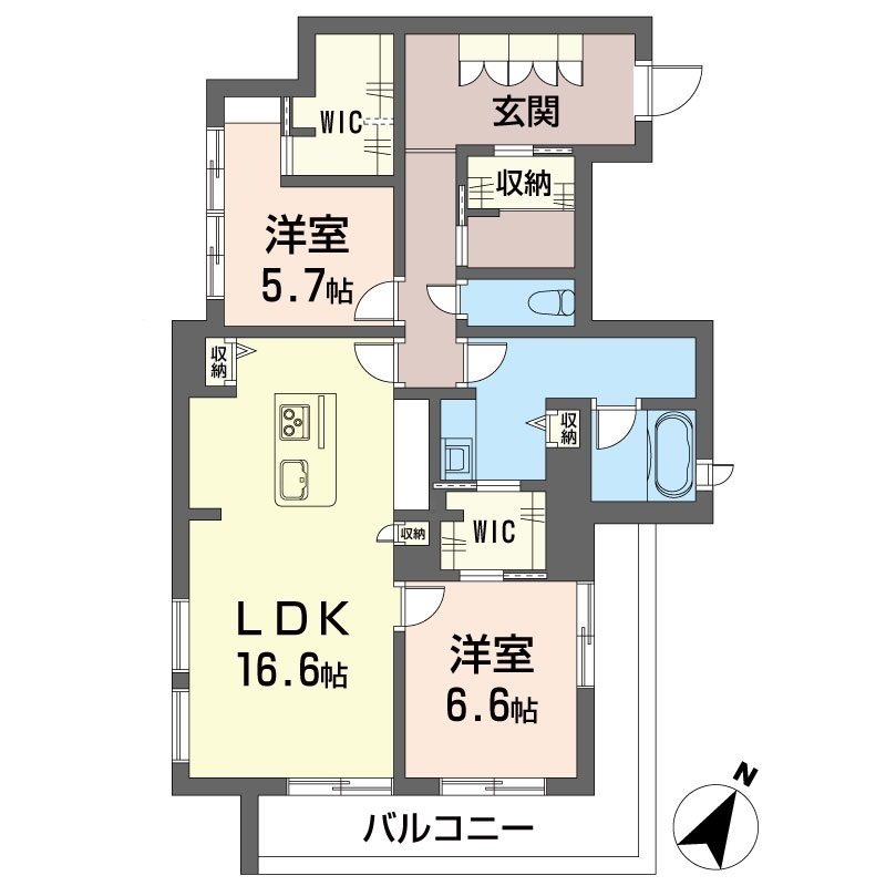 エルシエル 201号室 間取り