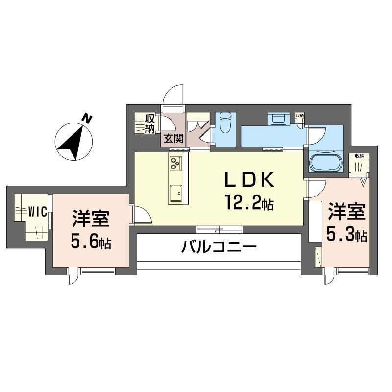 エルシエル 202号室 間取り