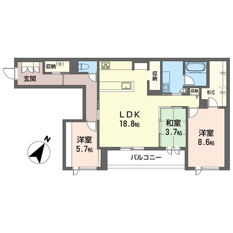 エルシエル 303号室 間取り