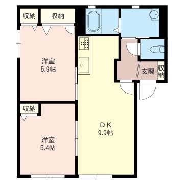 サザンクロスA　 202号室 間取り