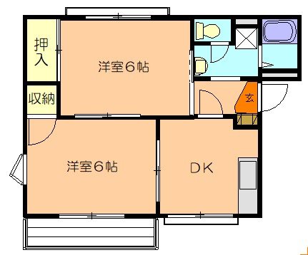 サニーハイツ弐番館【積水ハウス施工♪追い焚き、独立洗面化粧台付】  202号室 間取り